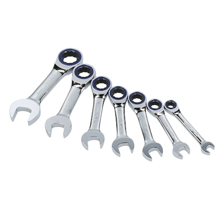 Urrea 12-Pt short combination ratcheting wrenches (Set of 7Pieces) metric. 12MS7M